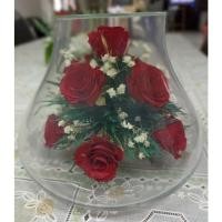 ราคา ดอกไม้สดในโหลแก้วทรงหยดน้ำ(ดอกไม้สดถูกสตาปไว้)อยู่ได้นาน3-5ปี ขนาดวัดรอบล่าง59cm. รอบบน33cm. สูง15cm. (19737271550)