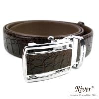ราคา River เข็มขัดหนังจระเข้แท้ ส่วนท้อง สีน้ำตาล (26613719036)