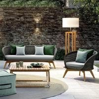 ราคา นอร์ดิกไม้สักโซฟากลางแจ้งลานเก้าอี้หวายคู่รวมกันสวนพักผ่อนระเบียงเก้าอี้โยกหวายเดี่ยว (50050566846)