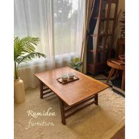 ราคา โต๊ะญี่ปุ่นไม้สักแบบเตี้ย โต๊ะกลาง ขนาด 70 x 100 x 40 cm. ⛩️ (40963677930)