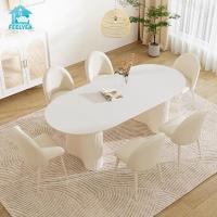 ราคา COD+พร้อมส่งโต๊ะทานอาหารหินอ่อนสีขาวครีม โต้ะกินข้าว โต๊ะทานข้าว ครีมขาว แผ่นหินหนา 12 มม นั่งได้ 6-8 คน ขาขาว/ดำ my (40250129629)