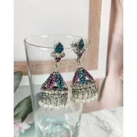 ราคา ต่างหูทรงระฆังสไตล์โบฮีเมียน ดีไซน์เก๋ ประดับพลอยและลูกปัด (18459034601)