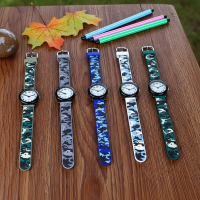 ราคา นาฬิกาข้อมือลายพรางการ์ตูนสําหรับเด็กผู้ชาย กันน้ํา สีเขียวทหาร สําหรับเด็กประถม (43726088327)