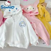 ราคา เด็ก Sanrio เสื้อกันหนาว Hooded Kawaii My Melody Kuromi Cinnamoroll ซิปแขนยาว Warm Coat Purin Plush หญิง Hoodie ของขวัญ (26161146954)