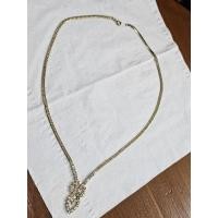 ราคา สร้อยคอลายเลสสีทอง​พร้อมจี่้​ (งานมือ2)​สวย (26017432295)