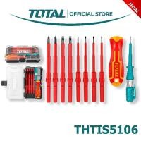 ราคา Total ชุดไขควงเปลี่ยนหัว ด้ามหุ้มฉนวน + ไขควงเช็คไฟ (10 ตัวชุด) รุ่น THTIS5106 (28575932559)