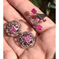 ราคา ต่างหูทับทิมสยามตัวเรือนเงินแท้เป็นแบบเสียบล้อคค่ะงานสวยมากๆๆ (14580003951)