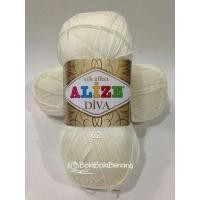 ราคา เส้นด้ายถัก - Alize Diva Plain 62 Light Cream (9929917002)