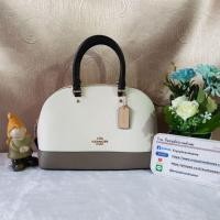 ราคา COACH F57499 MINI SIERRA SATCHEL IN GEOMETRIC COLORBLOCK CROSSGRAIN LEATHER COLOR : IMITATION GOLD/CHALK FOG MULTI (716000480)