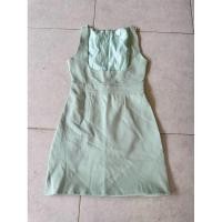 ราคา ชุดเดรสกระโปรงสีเขียวมิ้น แขนกุดซิปหลังโชว์อก size s ป้าย Crystals STUDIO (27622350134)