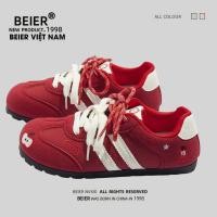 ราคา BEIER AUD 100% รองเท้าผ้าใบผู้หญิง Beier รองเท้าผ้าใบสีแดง 3663 (42018909976)