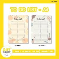 ราคา TDL- A402 กระดาษ Check list "TO DO LIST" ขนาด A4 จำนวน 10 แผ่นต่อแพ๊ค (3059423907)