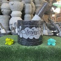 ราคา ครกหินแท้ ทรงกระบอก ครกทรงกระบอก วาดลายอ่างศิลา ขนาด 6 นิ้วพร้อมสาก ครกหิน (6771080902)