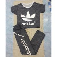 ราคา โค๊ดลด100฿‼️ชุดวอร์มเสื้อ+กางเกง สกรีนลายadidas (119146771)