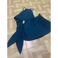 ราคา เซทกระโปรงกางเกงสีเขียวหัวเป็ด (9225830290)
