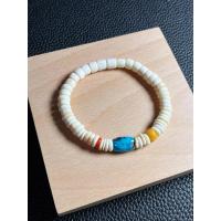 ราคา สร้อยข้อมือลูกปัดแผ่นงาช้างแท้พร้อมหินเทอร์ควอยซ์สีน้ำเงิน (28242318056)