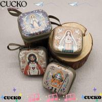 ราคา CUCKO กระเป๋าสวดมนต์, การ์ตูน Virgin Mary Christian กล่องเครื่องประดับ, แบบพกพา Elegant 7x7 ซม.ซิปชุดสวดมนต์ Devotees (52800857679)