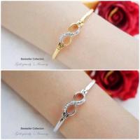 ราคา กำไลข้อมืออินฟินิตี้ฝังเพชร CZ แท้ ชุบทอง 5 ไมครอนสวยมากที่สุดในสามโลกเลยจ้า (2675345029)