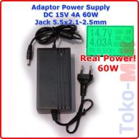 ราคา Ready JT ADAPTER DC 15V 4A OUTPUT: 15VDC DC15V 4000MA JACK 5.5mm x 2.1mm (54501278144)