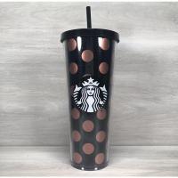 ราคา [US STARBUCKS] - COLD CUP STARBUCKS BLACK CUP WITH ROSE GOLD PORK PATTERN 2019 (41313506604)