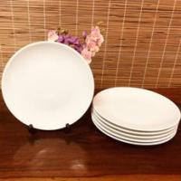 ราคา จานเซรามิก 8นิ้ว 6ใบ/1ชุด ทรงตื้นสีขาว ชุดจานเซรามิก ชุดจานใบบัว เข้าไมโครเวฟได้ (23333178584)