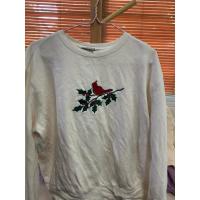 ราคา เสื้อแขนยาวสีขาวลายปักนกอก46 (18594524478)