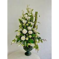 ราคา แจกันดอกไม้ประดิษฐ์ทรงสูง โทนสีขาวเขียว ขนาด สูง 110 CM. กว้าง 90 CM. (14422288165)