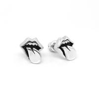 ราคา Chrome Hearts Sterling Silver 925 เครื่องประดับเงินแท้ ต่างหู Heart Lip Stud Earring Code:CED015 (7679107538)