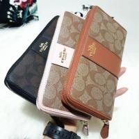 ราคา COACH F54630 ACCORDION ZIP WALLET IN SIGNATURE COATED CANVAS WITH LEATHER STRIPEกระเป๋าสตางค์ใบยาวรุ่นคลาสสิค (1737111565)