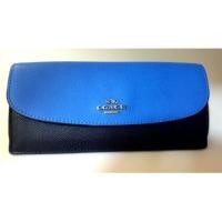 ราคา COACH SOFT WALLET สีดำ/ฟ้า (88680488)