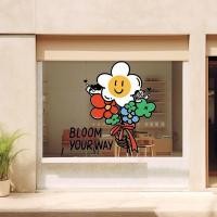 ราคา สติ๊กเกอร์ติดประตูกระจกการ์ตูนลายดอกไม้ร้านค้าสติกเกอร์หน้าต่างตกแต่งสติกเกอร์ไฟฟ้าสถิตปลอดกาวสติกเกอร์สูญญากาศ (41905643324)