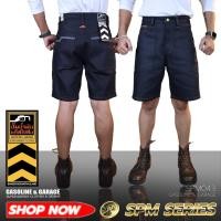 ราคา SPM043 กางเกงยีนส์ขาสั้นผู้ชาย ผ้ายีนส์ดิบ (Gasoline & Garage) ปั๊มน้ำมันแก๊สโซลีน (SPM) (25043132604)