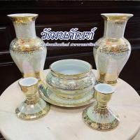 ราคา ชุดเบญจรงค์ ชุดหมู่บูชา เบญจรงค์ ชุดหน้าพระ (21741898152)