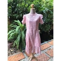 ราคา ชุดออกงานลูกไม้อกหน้าผ้า40" สะโพก42"ยาว40" (17551175410)