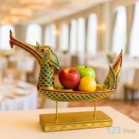 ราคา เรือไม้แกะสลัก เรือสุพรรณหงษ์ 2 ขนาด ไม้จามจุรี ปิดทองคำเปลวส่องประกายสุกปลั่ง ประดับกระจกหลากสี (44155729352)