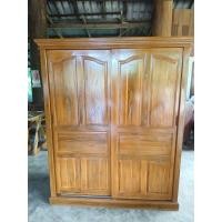 ราคา ตู้ผ้าไม้สักแบบบานสไลด์ขนาด150*180 (41664753136)