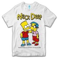 ราคา วง Kaos Neck Deep - SIMPSONS PUTIH เสื้อยืดพรีเมี่ยม Neck Deep Pop Punk (29808081114)