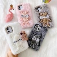 ราคา น่ารักมุกเพชรหมีขนตุ๊กตาเคสโทรศัพท์สําหรับiPhone 14 13 12 11 Pro Max X XR XS SE 2020 กรณีกระต่ายกระต่ายกระต่ายปุยนุ่ม (43623919361)