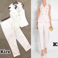 ราคา ชุดเซท เสื้อทรงสูท สีขาวทรงสวยหรู แบรนด์ดังPrada (1373338582)