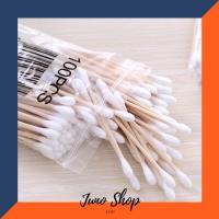 ราคา คอตตอนบัด 100 ก้าน (แพ็คเดี่ยว) Cotton buds สำลีปั่นหูด้ามไม้ สำลีไม้ สำลีก้าน สำลีเช็ดเครื่องสำอาง (12912784810)