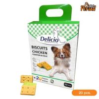 ราคา Delicio Biscuits เดลิซิโอ บิสกิต รสไก่+ผัก+ฟักทอง 20ชิ้น/กล่อง (3654084958)