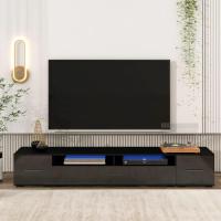 ราคา ยืนทีวี 85 นิ้วสีดํา LED TV สําหรับ 90 85 80 75 70 นิ้วทีวี, LED TV Stand สําหรับห้องนั่งเล่น LED Entertainment Center Wi (45251505575)