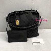 ราคา Gucci GG Canvas Ring Hand Bag Black มือสองสภาพดี (28459251515)
