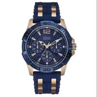 ราคา [ORIGINAL] Guess W0366G4 W0366G3 Rose-gold Navy Blue Silicon Men Watch (13724661775)