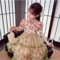ราคา [KIDSWORLD] 1043 Dress Cheonsam Russel Puff RedBerry Tulle Fluffy Green Girls (42954100772)
