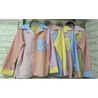 ราคา เสื้อเชิ๊ต คอปก แขนยาว ลายสก็อต แต่งสลับสี (4565713997)