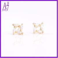 ราคา Niche Light Luxury Diamond-Studded ต่างหูหมุนสี่เหลี่ยม RXW1130 (41419834269)