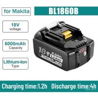 ราคา 100% Original สำหรับ Makita 18V 6000mAh แบบชาร์จไฟได้เครื่องมือแบตเตอรี่ LED Li-Ion เปลี่ยน LXT BL1860B BL1860 BL1 (19714629911)