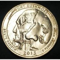 ราคา สหรัฐอเมริกา (USA), ปี 2013, 25 Cents, Mount Rushmore, South Dakota, ชุดเหรียญ America the Beautiful Quarter (9952518485)