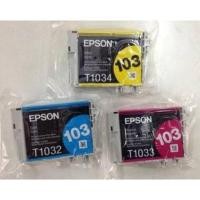 ราคา carbed หมึกแท้ Epson 103 สีแดง เหลือง ฟ้า / หมึกแท้ Epson 73N สีดำ (แบบไม่มีกล่อง) (21759635579)